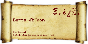 Berta Ámon névjegykártya